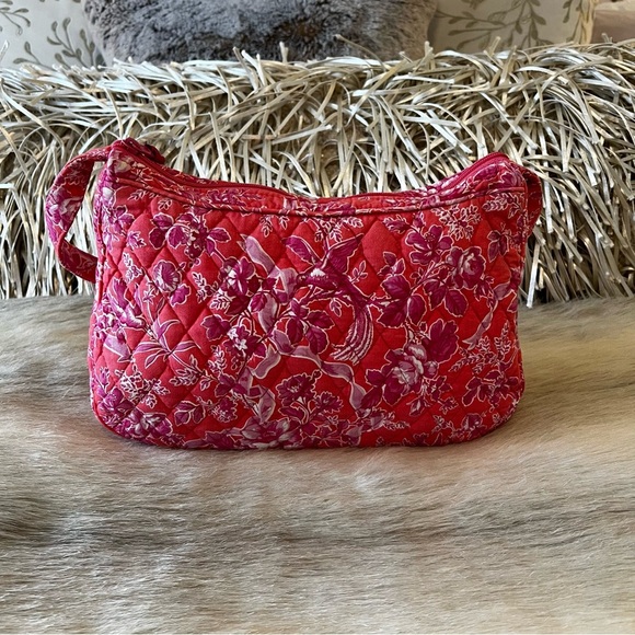 Vintage VERA BRADLEY Hope Toile 2006 Hobo Bag 1 Handle Zip Top Shoulder Pink Y2K - Picture 7 of 14